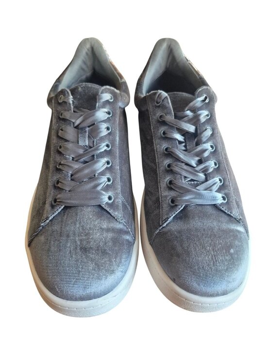 White House Black Market Shoes - White House Black Market Gray Velvet Sneakers 11M